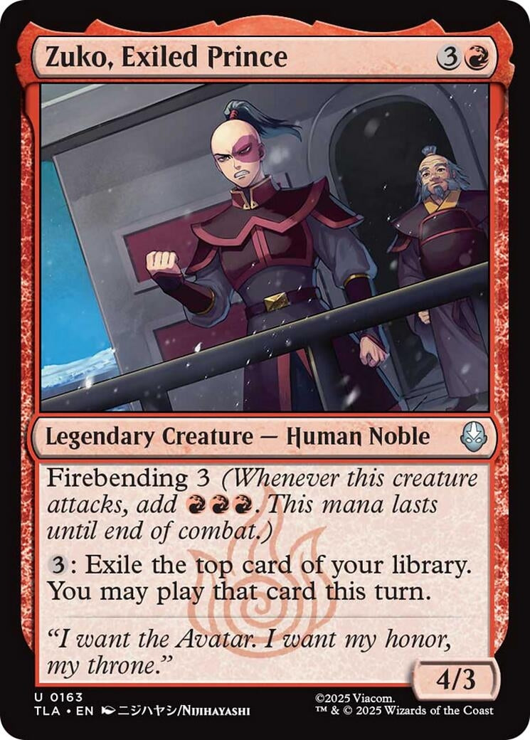 Zuko. Exiled Prince (163) (Foil) [Avatar: The Last Airbender]