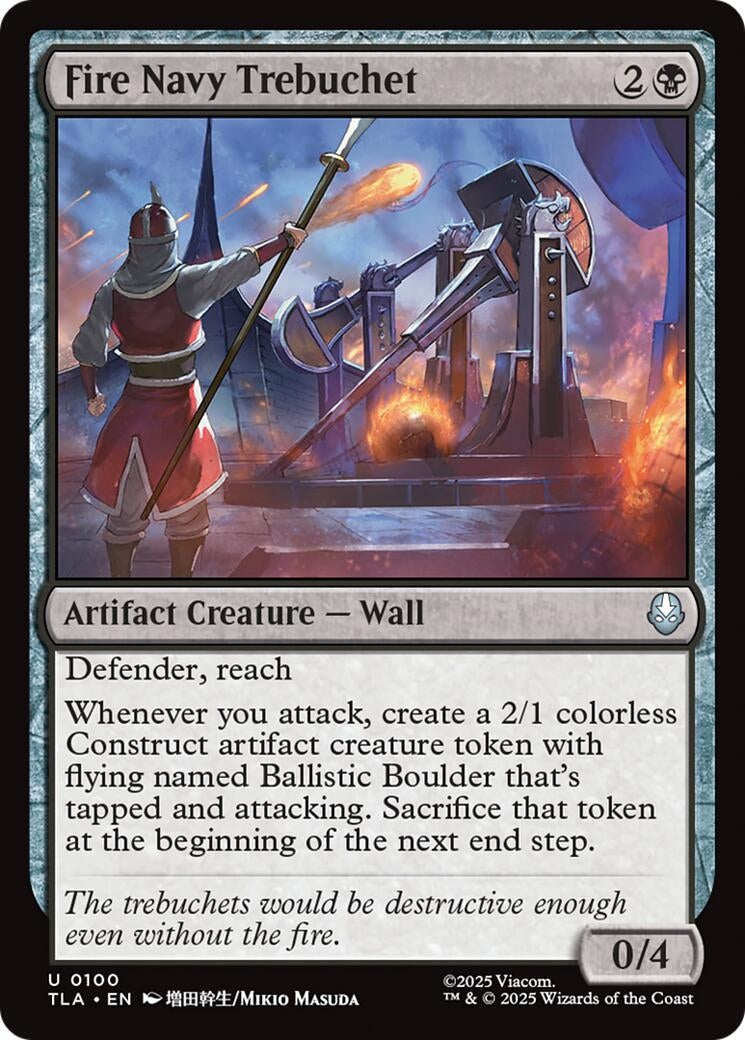 Fire Navy Trebuchet (100) (Foil) [Avatar: The Last Airbender]