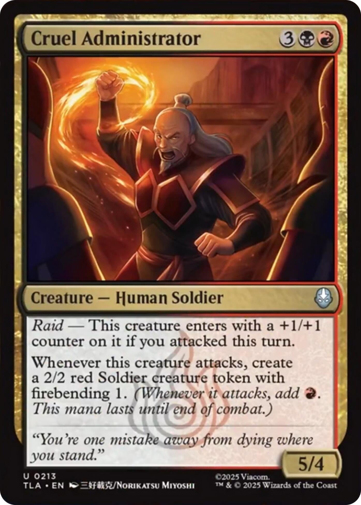 Cruel Administrator (213) (Foil) [Avatar: The Last Airbender]